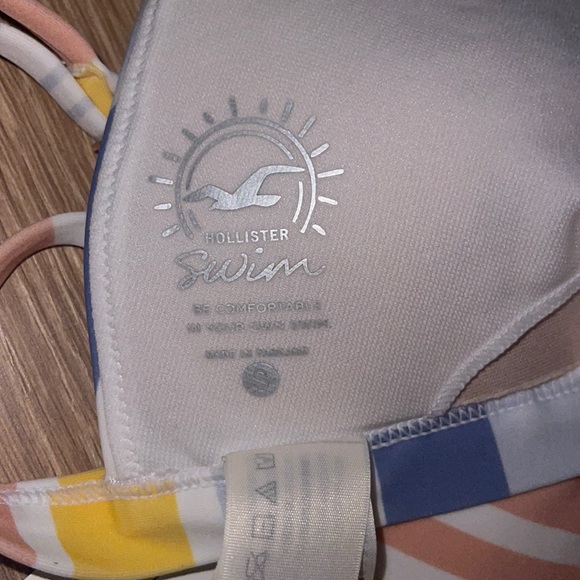 NWT (padded) Hollister Swim Colorful Striped Triangle Bikini (Top Only) - Picture 12 of 13